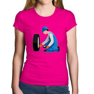 Imagem de Baby Look Algodão Borracharia - Foca na Moda, Rosa, GGG