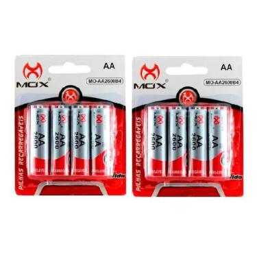 Imagem de Pilhas Recarregáveis AA Kit Com 8 Unidades 2600 Mah Xbox Cameras Micro