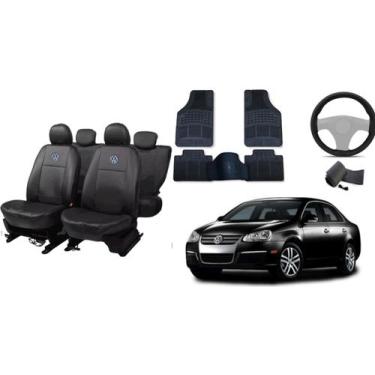 Imagem de Kit de Capa de Couro Jetta + Tapetes e Capa de Volante 2005-2010 - Aer