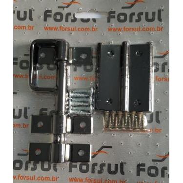 Imagem de Kit Para Portão Forsul (dobradiça De Porta + Ferrolho) Preto