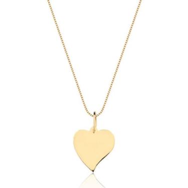 Imagem de Pingente De Coração Chapa Ouro 18k P7 - MAEHLER JOIAS, Dourado