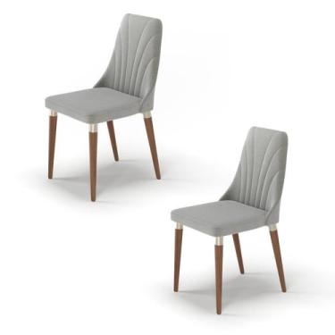 Imagem de Kit 2 Cadeiras Loren com Pés em Madeira Maciça - Província