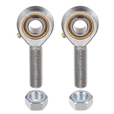 Imagem de uxcell POSB7 Conjunto de rolamentos de haste macho de 7/16 polegadas - 2 peças de 7/16-20 extremidades de haste de rosca esquerda e direita com porca de atolamento