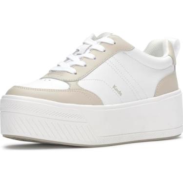 Imagem de Keds Tênis feminino Skyler II com cadarço, Couro branco/bege, 37