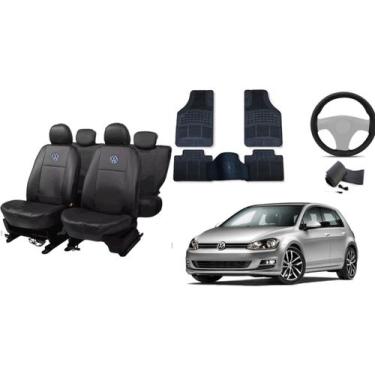 Imagem de Kit Capa de Couro Golf 13-22 + Tapete Premium + Capa de Volante - Aero