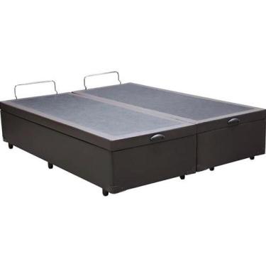 Imagem de Cama Box Queen Size em Baú Bipartido Sintético Blindado  - Real Comfor