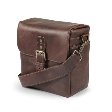 Imagem de MegaGear Bolsa carteiro de couro genuíno para câmera sem espelho, instantânea e DSLR, marrom (MG1329)