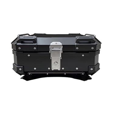 Imagem de Mala de viagem para motocicleta, 28 L, caixa traseira universal para todos os modelos, capa traseira de alumínio, impermeável, resistente a colisões, capa superior de motocicleta (prata)