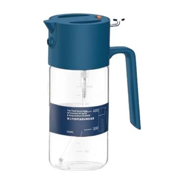 Imagem de YWJLQH Pulverizador de óleo, à prova de vazamentos, acessórios de cozinha de vidro Pulverizador de azeite de vidro Distribuidor de molho de soja para, Azul