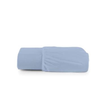 Imagem de Lençol com Elástico Malha 100% Algodão Avulso (Azul Bebe, Casal)