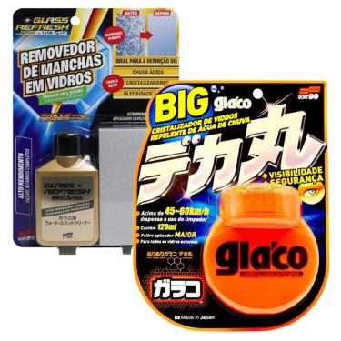 Imagem de Kit Glaco big + Glass Refresh Soft99 Cristalizador Removedor