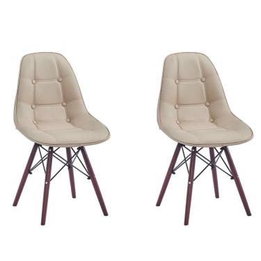 Imagem de Conjunto com 2 Cadeiras Eames Eiffel Botonê Bege