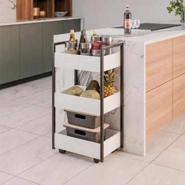 Imagem de Carrinho Multiuso 3 Prateleiras Cozinha Vallue Branco G96 - Gran Belo