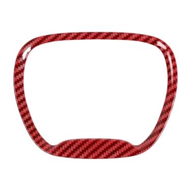 Imagem de QccHieUs Botão de controle de controle central Roduço de corte do volante Tampa do anel de anel de substituição Console Center Console Decoração decorativa, Vermelho