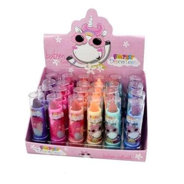 Imagem de Display 24 Un Batom Infantil Discoteen Maquiagem P/ Crianças - Blessed