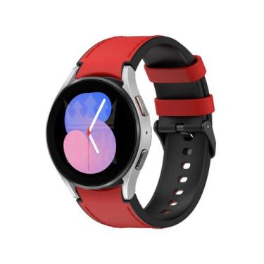 Imagem de pulseira PU (poliuretano) com fecho preto para galaxy watch4 40mm/ 44m
