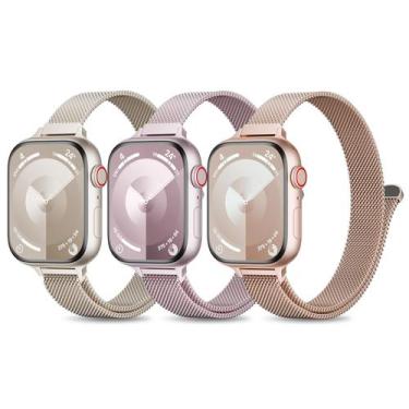 Imagem de Watch Band Slimband Slim Metal Loop em aço inoxidável, pacote com 3