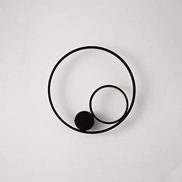 Imagem de Arandela de parede LED redonda moderna, luminária de parede estilo anel nórdico, luminárias de parede circulares, luminárias de parede para decoração de sala de estar, luminárias de cabeceir