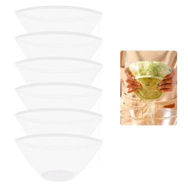 Imagem de Diakey Pacote com 6 sacos de leite de nozes, saco de pano de queijo reutilizável em forma de tigela para coar, coador de alimentos de malha fina com cordão para leite de amêndoa, suco, chá, café frio