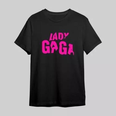 Imagem de Camiseta Algodão Estampa Personalizada Escrita Lady Gaga - Loja Dinka,
