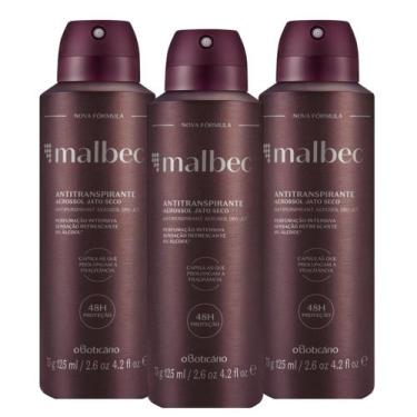 Imagem de Combo 3 Desodorantes Antitranspirante Malbec Aerossol 75g/125ml - obot
