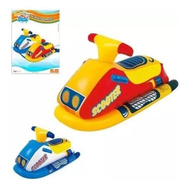 Imagem de Boia Jet Ski Scooter Inflável Divertida Grande Piscina - Wellmix, Azul