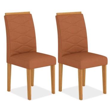 Imagem de Kit 2 Cadeiras Estofadas Everest Comfort Cinamomo/suede Terracota - Ma