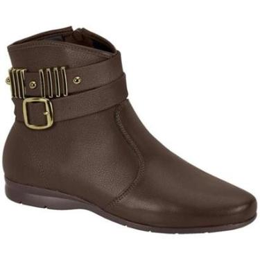 Imagem de Bota Beira Rio Cano Curto Rasteira 2 Tiras com metal e Fivela Cor:;Tamanho:33;Gênero:Feminino-Feminino