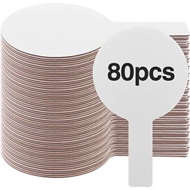 Imagem de 80 Pás de resposta apagáveis a seco, pás de mão dupla face, mini quadros brancos, quadro branco pequeno, sinais apagáveis a seco, pás de leilão para estudantes, sala de aula, jogos de votação