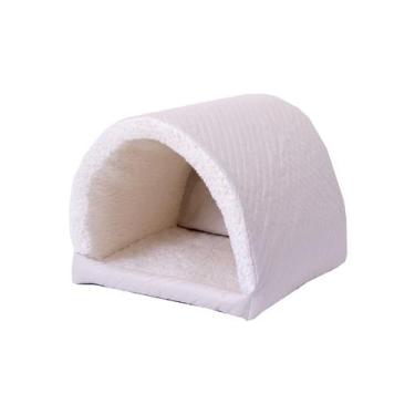 Imagem de Cama Pet para cachorro ou gato Iglu Sherpa Impermeavel Marfim - Deccor