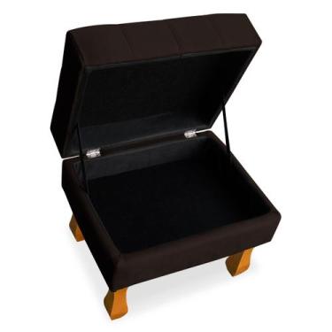 Imagem de Puff decorativo retrô baú 60cm suede - SRJ IMÓVEIS, MARROM
