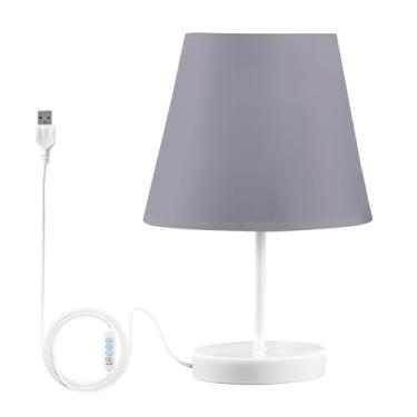 Imagem de Joisal Lâmpada mineral violeta regulável, luz de cama com abajur de mesa de cabeceira