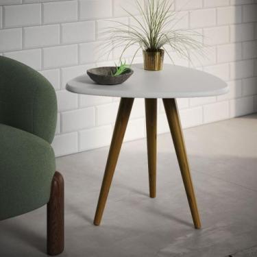 Imagem de Mesa Retrô Lateral Gabriela Pé Palito Tampo de Madeira Triangular - Im
