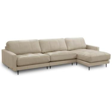 Imagem de Sofá 4 Lugares com Chaise Direito Sala Living 316cm Logus L06 Couro Be