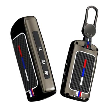 Imagem de HIBEYO Capa de chaveiro adequada para Mazda 3 6 Alexa CX-30 CX-3 CX-5 CX-7 CX-9 CX-4 CX-50 CX-30 2025 2024 2023 Acessórios Liga Fibra de Carbono Textura Smart Remote Auto Key Case-3 Botões Preto