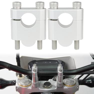 Imagem de Xitomer Elevadores de guidão de 22 mm para motocicleta ATV Dirt Bike com braçadeiras adequadas para MT-25, MT-03, WR250R, braçadeiras de guidão adequadas para DR 250 V-Strom 650 (prata areia, 30 mm))