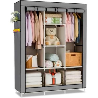 Imagem de Guarda Roupa Dobrável Organizador De Roupas Portátil Multiuso Armário Organizador de Roupas Sapatos Multiuso