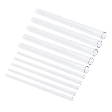 Imagem de Oedema 10 peças de tubo de acrílico transparente tubo redondo rígido 16" (400 mm) comprimento 1" (25 mm) 1/2" (12 mm) diâmetro redondo DIY tubo acrílico para iluminação, modelos, artesanato