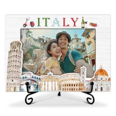 Imagem de AWDSTN Moldura para viagem na Itália, porta-retratos de 10 x 15 cm para exibição de mesa, férias, lua de mel, noivado, aniversário, presentes de casamento para casais familiares e amigos, molduras de