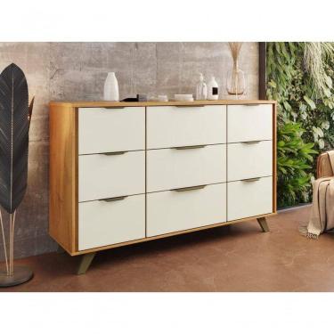 Imagem de Cômoda 9 Gavetas - Olimpia-peroba-off White - Móveis Europa