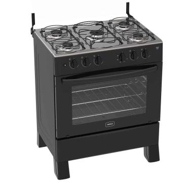 Imagem de Fogão 5 Bocas Preto Hera Plus com Forno 94 L Acendimento Automático Realce