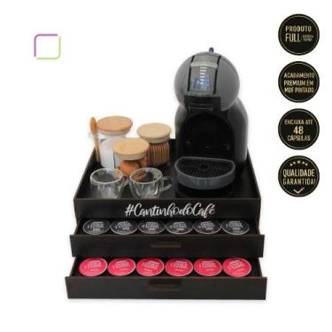 Imagem de Bandeja com 2 Gavetas Porta Cápsulas Dolce Gusto Cantinho do Café - Bo