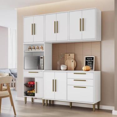 Imagem de Cozinha Completa 4 Peças 10 Portas 2 Gavetas com Fruteira Lorena - Kai