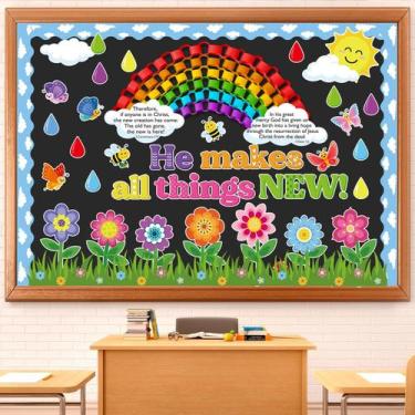 Imagem de Conjunto de decorações de quadro de avisos Chiisong Flower Rainbow