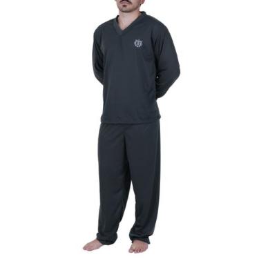 Imagem de Pijama de Inverno Blusa de Frio Masculino Manga Longa Calça Comprida- 