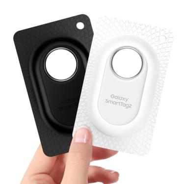 Imagem de SZJCLTD Pacote com 2 porta-carteira para Smart Tag 2, capa ultrafina para cartão Samsung SmartTag2, porta-cartões Smart Tag 2 para bolsa, mochila, bolsa clutch (preto + branco)