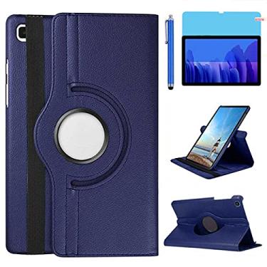 Imagem de Capa para Samsung Galaxy Tab A7 10,4 polegadas 2020 (SM-T500 SM-T505), suporte giratório de 360 graus, capa protetora inteligente, caneta Stylus bônus, película de tela (azul)
