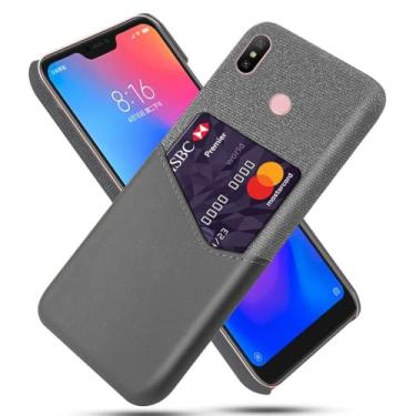 Imagem de Capa para Xiaomi Redmi 6 PRO,Tela e tampa de couro PU,Antideslizante,360°cobertura completa à prova de choque com 1 slot de cartão atrás,Prevenção de queda-Gray