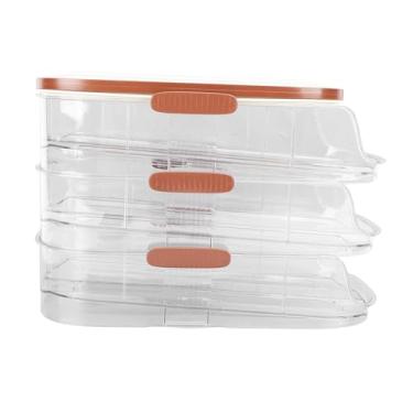 Imagem de 3 Camadas Automático Rolamento de ovo Caixa de ovo Ovo O ovo de ovo de ovo de ovo com tampa para geladeira cozinha cozinha durável alimento grau de pet pp (Linha dupla)