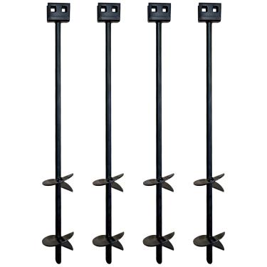 Imagem de Âncora de eixo helicoidal de terra de disco duplo para casa móvel de 0,9 cm x 76 cm, aço resistente - trailer, acampamento, barracas, trampolins, suportes para veados (pacote com 4)